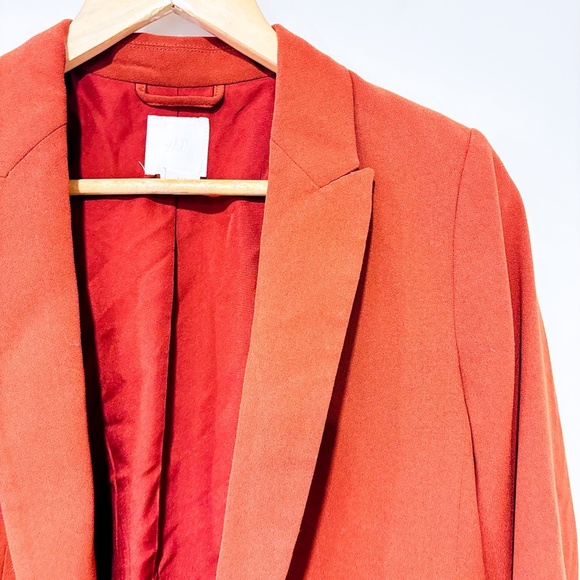H&M Burnt orange open blazer with shoulder pads - Picture 3 of 8
